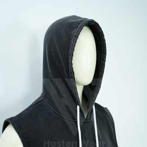 เสื้อมีฮู้ดแขนกุดสำหรับเล่นกีฬา, เสื้อมีฮู้ดแฟชั่นแนวสตรีทสวมใส่เล่นกีฬาน้ำหนักเบากระชับกล้ามเนื้อสวมใส่สบาย - Product Image 4