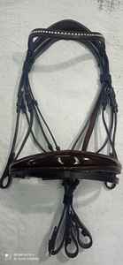 Bride en cuir de vache véritable fabriquée avec du cristal naturel de qualité supérieure, magnifiquement fabriquée à la main, ensemble de clous d'équitation réglables. - Product Image 2