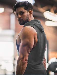 Slim Fit <b>Sleeveless</b> <b>Hoodie</b> for <b>Men</b> Lightweight Comfortable and Stylish for Sports Fitness or Lounge Wear - Product Image 3