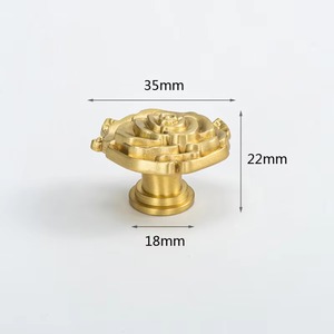 Poignée Design Fleur Or Antique pour Portes Intérieures Tiroir Décoratif pour Armoire Tiroir Armoire Raccord Métallique Longue Durée - Product Image 6