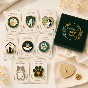 Pins Esmaltados Personalizados para Mascotas y Animales, Set de Insignias Metálicas para Solapa con Diseño de Pata de Perro y Gato, Corazón, Regalo Promocional de Caridad, OEM ODM - Product Image 2