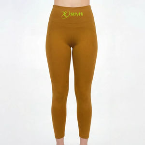 Leggings de sport taille haute moutarde pour femmes, pantalon de yoga personnalisé OEM - Product Image 1