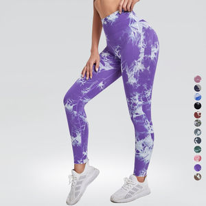 Factory Wholesale <b>Cropped</b> Yoga Pants with Tummy Control High Waist Mid-Waist <b>Leggings</b> Solid Pattern Gym <b>Leggings</b> - Product Image 4