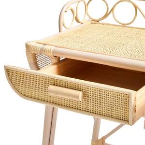 Ensemble coiffeuse et tabouret en rotin tressé pour salle de bain et chambre à coucher, vente en gros, OEM, ODM, taille et couleur personnalisables, prix abordables - Product Image 3