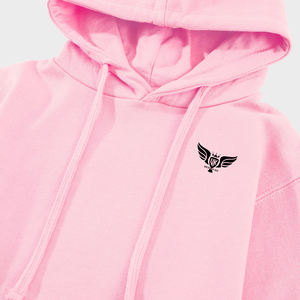 เสื้อฮู้ดสวมหัวผ้าฝ้าย100% ถักโลโก้ที่กำหนดเองได้เป็นมิตรกับสิ่งแวดล้อมผ้าระบายอากาศสีทึบสำหรับผู้หญิงออกใหม่ - Product Image 4