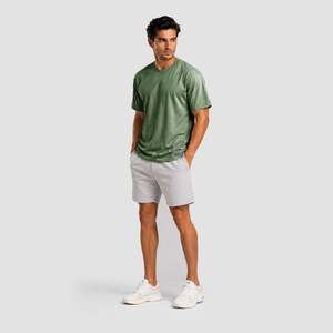 Camiseta Essential Flow en Verde Sólido Elegante, 100% Algodón Jersey 280g, Teñido Liso, Ligera, Transpirable, Diseño Comprimido con Logotipo - Product Image 4