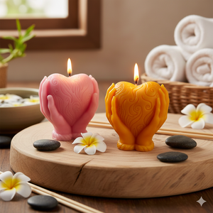 Vela Aromática con Forma de Corazón en Mano |   Vela Aromática Decorativa Romántica para Decoración del Hogar, Regalos y Ocasiones Especiales |   Sin humo, - Product Image 3