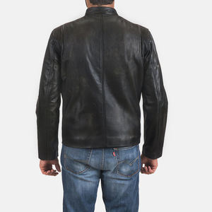 Veste en cuir pour homme en gros à bas prix, logo personnalisé, fournisseur OEM, coupe ajustée, vestes de moto, vestes de motard en vrac, veste pour homme - Product Image 5