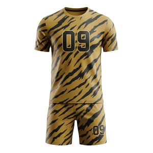 Conjunto de camiseta de fútbol con textura blanca y marrón sublimada personalizada, uniforme de entrenamiento transpirable para hombre, 84 camisetas de fútbol para equipo. - Product Image 4