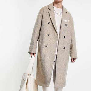 Manteau d'hiver long en laine classique pour hommes avec fermeture à boutons à simple boutonnage, pardessus formel sur mesure pour les entreprises - Product Image 6