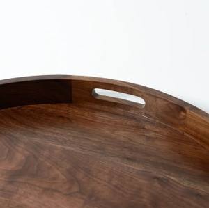 Wholesale Handmade Luxurious <b>Wooden</b> Tray Customized Size Tray in Round Shape with Dark Walnut Coating for Kitchen,<b>dining</b> <b>Table</b> - Product Image 6