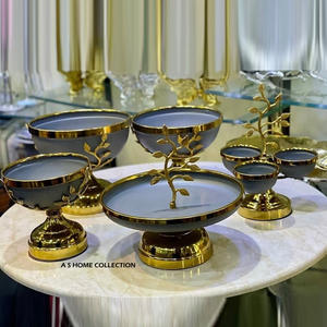 Tazón de Servir Moderno de Último Diseño con Asa de Hojas para Vajilla y Utensilios de Cocina, Tazón de Metal para Servir Arroz y Sopa, Mayorista - Product Image 2