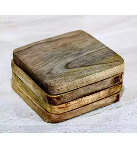 High Quality Wooden <b>Coasters</b> Acacia Wood Cup <b>Coasters</b> for Water <b>Glass</b> and Factory by crescent crafts - Product Image 1