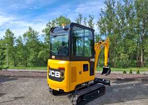 Mini-excavatrice JCB 16C-1 jaune, excavatrice hydraulique sur chenilles, équipement de construction compact - Product Image 1