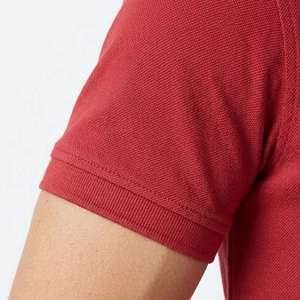 Men's Red Short Sleeve Knitted Polo <b>Shirt</b> With Zipper <b>Collar</b> Casual Solid Color Style - Product Image 3