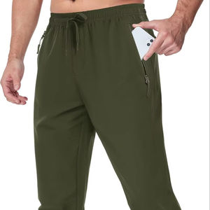 High Quality <b>Men's</b> Casual <b>Joggers</b> and Sweatpants Quick Dry Lightweight Zipper Pocket for Running Workout - Product Image 1