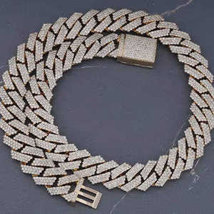 Lujo Miami Cuban Infinity Link Chain 10K 14K Oro VVS Claridad Moissanite Rodio Plateado IGI Certificado Elegante Iced Hip Hop - Product Image 1