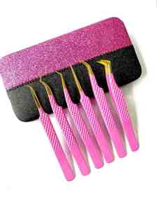 แหนบสเตนเลส10มม. สำหรับต่อขนตาปลอมสีชมพูทองฉลากส่วนตัวของรัสเซีย - Product Image 2