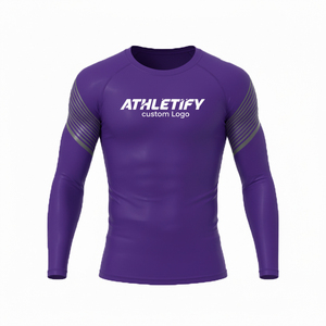 T-shirt de compression à manches longues pour homme, vêtements de sport actifs pour la course à pied, la salle de sport, haut respirant à haute élasticité, évacuation de l'humidité, sublimé - Product Image 1