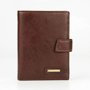 Cartera de Cuero Genuino Premium, Diseño Abierto y Corto, Duradera, Elegante, Delgada, Informal, Textura Suave, Diseño Moderno - Product Image 1