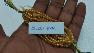 Cuentas de Vidrio Metálicas Doradas Hechas a Mano de 4mm, para Diseñadores y Artesanos, Pulseras, Collares, Adornos Festivos, Caja Conifer - Product Image 5