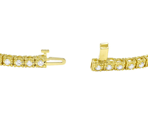 Bracelet de tennis en diamant cultivé en laboratoire en or jaune de qualité supérieure 10K coupe ronde bijoux de luxe classiques pour femmes - Product Image 3