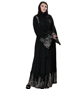 Abaya à manches brodées personnalisées pour femmes, nouvelle collection, Style arabe de dubaï, robe musulmane à manches longues pour dames