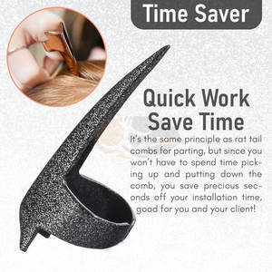 Herramienta de Peinado, Pinzas de Acero Inoxidable con Anillos para Trenzar, Separar y Seccionar el Cabello para Extensiones - Product Image 4