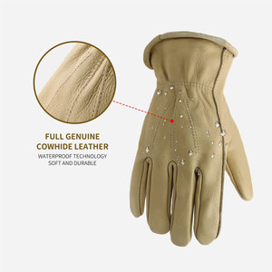 Guantes de verano Guantes de conductor de cuero de ajuste cómodo para la seguridad de las manos Guantes de conductor de cuero de vaca. - Product Image 2