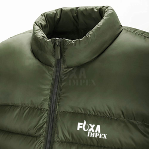 Chaqueta acolchada de algodón de invierno para hombre con aislamiento 2024, chaleco duradero de moda, acabado acolchado, cuello levantado, lona bordada - Product Image 3