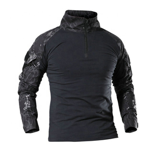 Top Selling Men's Quarter <b>Zip</b> T-<b>Shirt</b> 100% Cotton Knitted Quick Dry Breathable Outdoor Tactical Sports Casual Climbing Fishing - Product Image 3