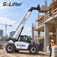 Chariot télescopique tout-terrain de 4 tonnes et 14 m pour la construction, le levage de matériaux en acier et la livraison sur site à grande hauteur