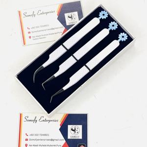 Pinces à épiler professionnelles en acier inoxydable, pointe en fibre à prise diamantée nano, 45/75/90 degrés, pinces à épiler pour extensions de cils en volume - Product Image 4