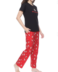 Pyjama pour femme Vêtements de nuit et vêtements de détente Ensemble de pyjama imprimé Haut et pantalon à manches longues et col rond - Product Image 3