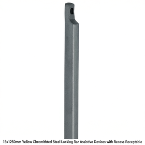 Barre de verrouillage en acier chromé jaune 13x1250mm avec prise encastrée pour dispositifs d'aide - Product Image 2
