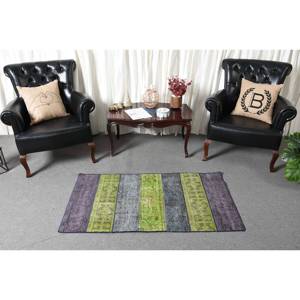 Tapis moderne vert bleu large 2.5x4.6 pieds Style turc Patchwork Design laine de viscose pour entrée couloir chambre d'adolescent - Product Image 2