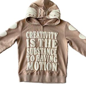 Chándales de peso pesado Sun Faded Distressed Vintage Puff Print Oversized Drop Shoulder Streetwear Custom Logo Pullover Hoodies - Product Image 3