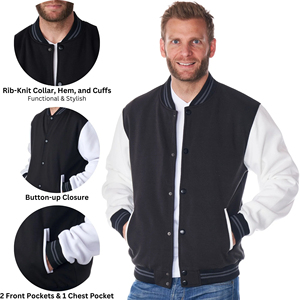 Fabricante de Chaquetas de Invierno, Chalecos para Hombre, Chaquetas Varsity Personalizadas con Apliques de Chenilla Bordadas y Forro Polar Sherpa para Hombre - Product Image 3