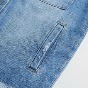 Veste en jean pour femme, manches longues, classique, délavée, style camionneur, prix raisonnable, vêtement élégant et de haute qualité - Product Image 5