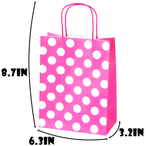 Bolsas de Papel para Compras con Estampado Digital de Puntos de Colores, Asas de Cuerda de Algodón, Papel Reciclable, Estilo Clásico para Regalos y Manualidades - Product Image 3