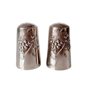 Vente chaude Maison Table À Manger Décoratif Sel Et Poivre Pot De Haute Qualité Argent Plaque Métal Sel Poivre Ensemble À Prix Abordable - Product Image 1