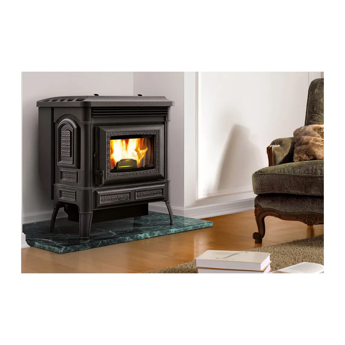 Round Indoor Wood Pellet Heater estufe de Pellet Stove Fireplace Fire Heater for Home Use