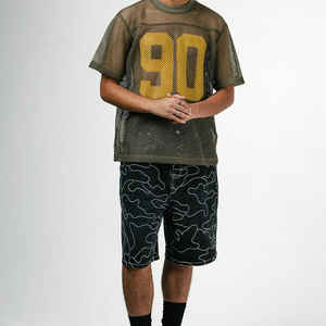 Fabricant personnalisé de maillot de football américain vintage en maille tricotée surdimensionnée col en V maillot en maille Boxy uniforme de football américain pour hommes - Product Image 1