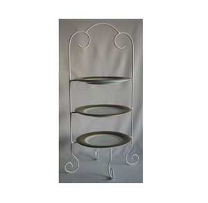 Soporte de metal plateado de alta calidad para exhibir platos decorativos de colección en un estante de mesa o en una estantería de cocina. - Product Image 2