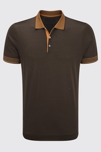 Polo à manches courtes pour hommes de style affaires avec col, couleur pure décontractée, polo pour hommes à la mode - Product Image 4