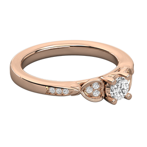 10K Gold Solitaire Ring for Ladies Lab Grown Diamond - Product Image 3