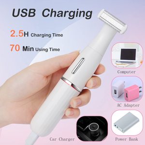 Depiladora Eléctrica Recargable Sin Dolor para Mujer, Recortadora de Bikini, Depiladora para Rostro y Cuerpo, para Uso en Casa y en el Automóvil - Product Image 1