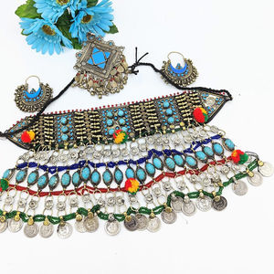 Conjunto de collar de novia de boda hecho profesional Conjunto de collar de pendientes de nuevo diseño en conjuntos de estilo afgano personalizado OEM - Product Image 4