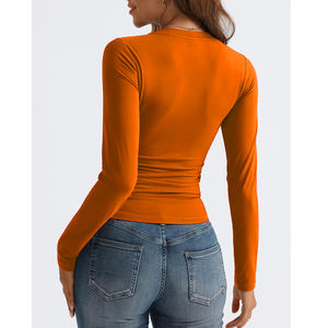 Camisetas de manga larga holgadas de gran tamaño de algodón de alta calidad con estampado de 300Gsm con logotipo personalizado de color más fresco para fiesta de mujer - Product Image 2