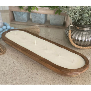 ชามใส่เทียนอเนกประสงค์แบบชนบทใช้ในห้องครัวแบบโบราณชามใส่แป้งถั่วเหลืองทำจากไม้แบบหลายไส้เทียนตามธรรมชาติที่ยาวที่สุด - Product Image 1